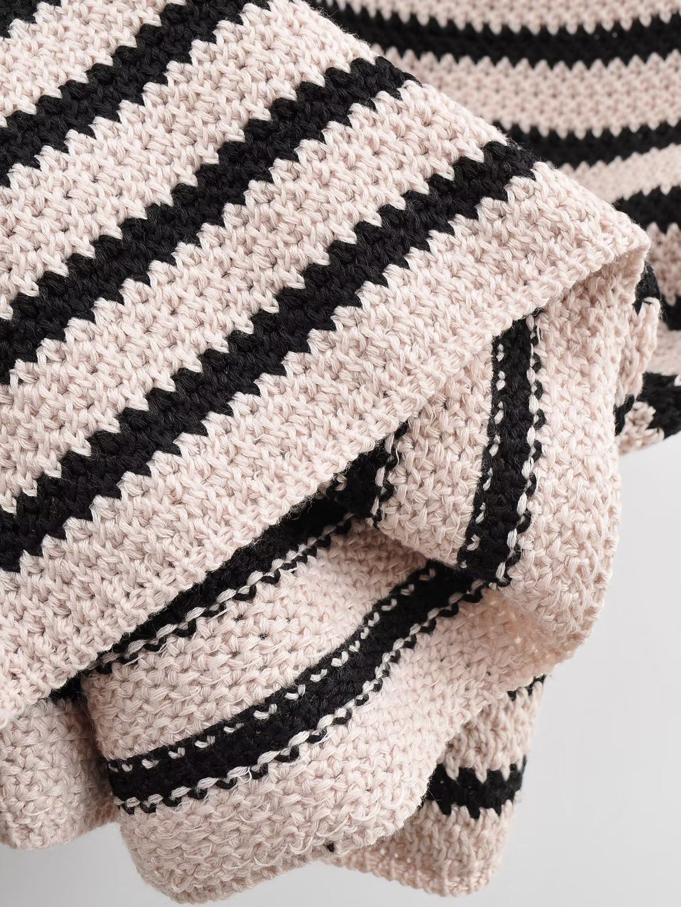 Fall Women Clothing Crew Neck Raw Edges Design Striped Vest Knitted Dress