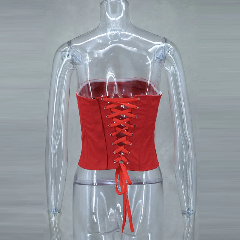 Christmas Red 3D Flowers Skirt Suit Women Bandage Adjustable Tube Top Floral Short Skirt Set Lady Party New in Matching Outfits