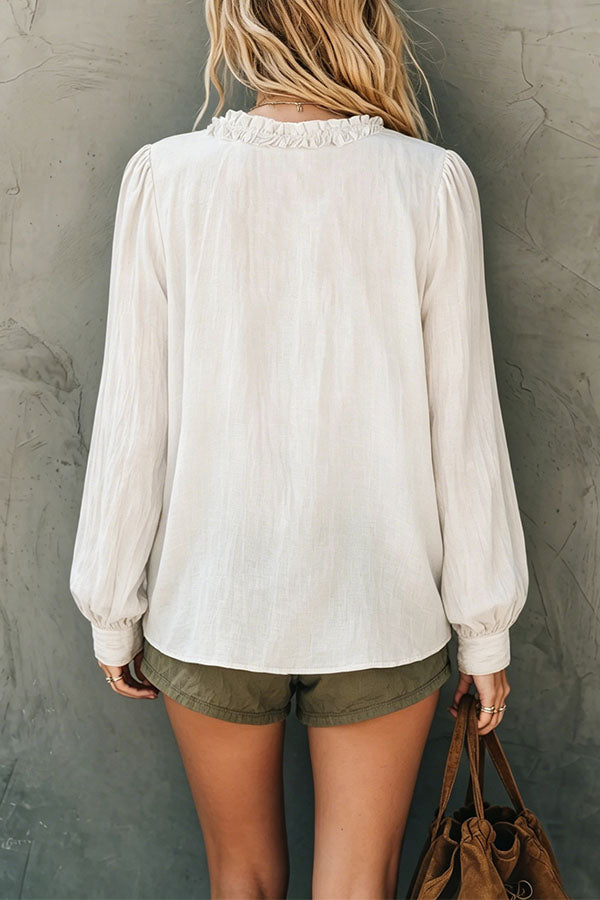 Boho Chic Ruffled V-Neck Top