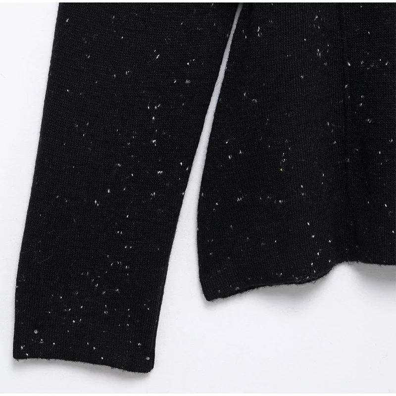 Vintage Black Turtleneck Sweater Pullover For Women With Belt Long Sleeved Loose Knitwear Female Spring Lady Soft Jumper New