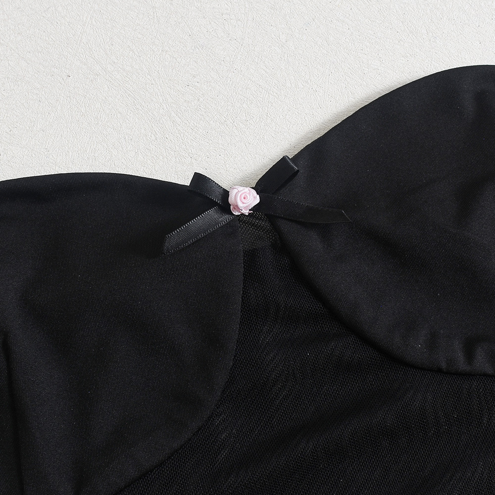 Women Clothing Chest Wrapped Skirt Fashionable See through Sexy Patchwork Two Piece Sets Women