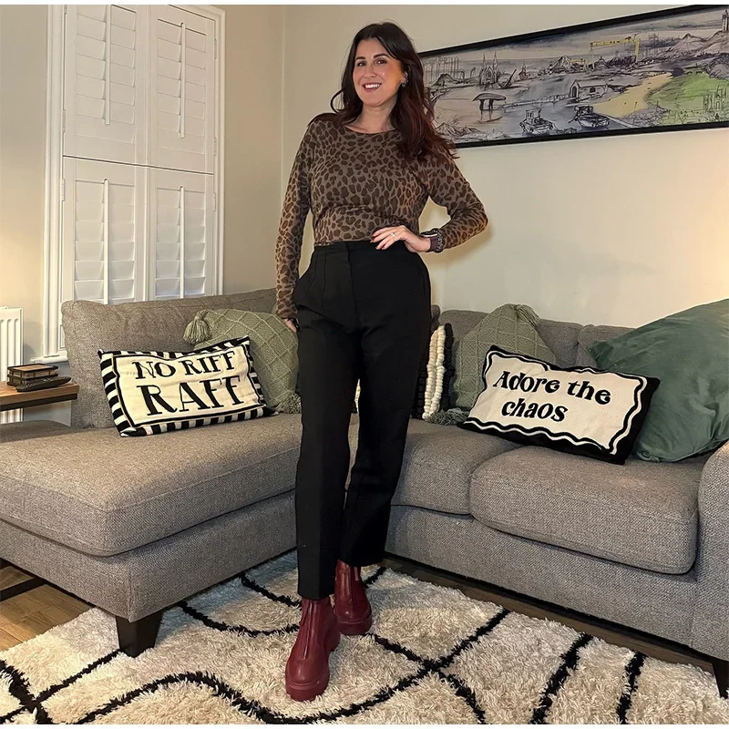 Leopard Knit Pullover Women Casual Loose Round Neck Long Sleeves Sweater Tops 2025 Spring Summer Fashion Lady Y2K Streetwear