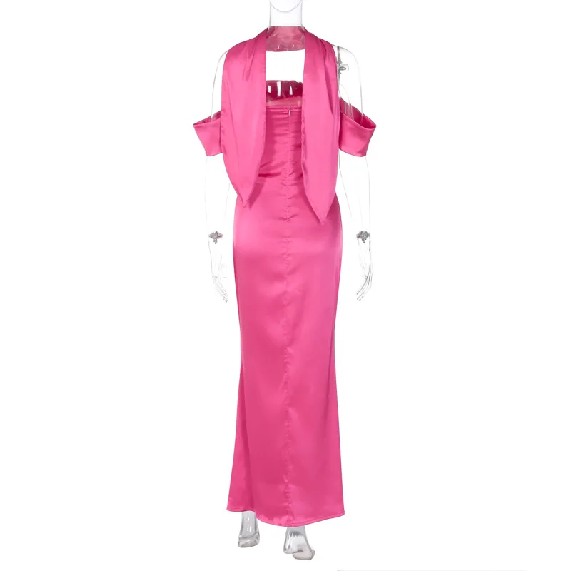 Sexy Backlesss Long Dress For Women Elegant Off Shoulder Sleeveless Dresses Lady Party Temperament Wedding Dress Woman