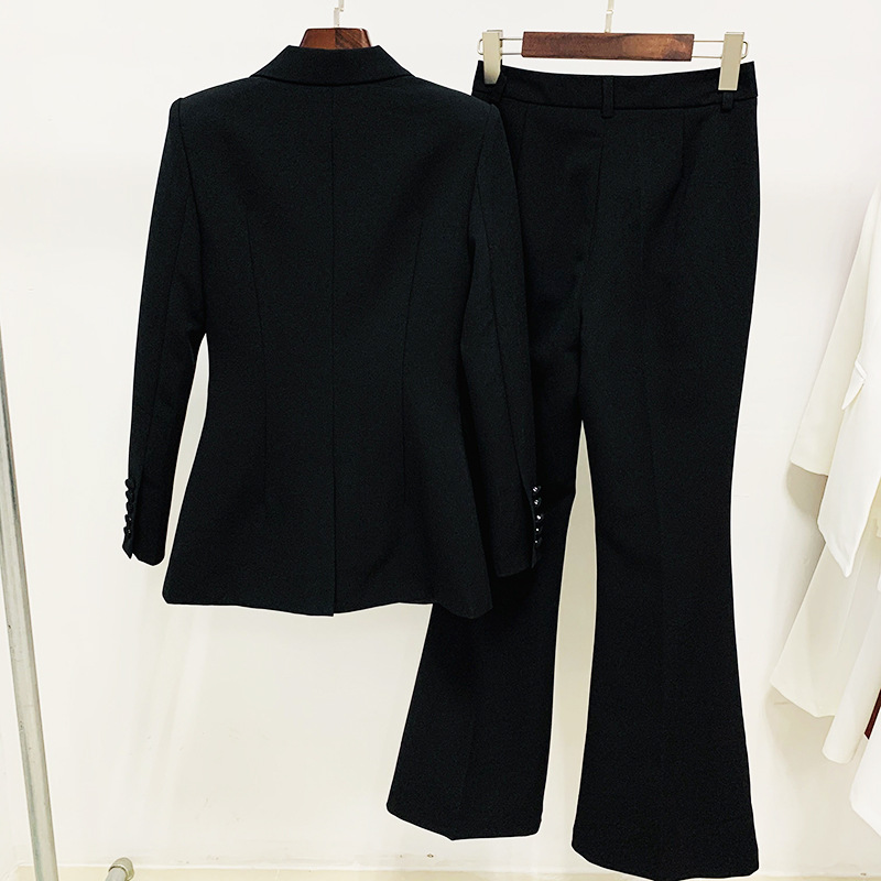 One Button Cloth Cover Mid Length Suit Bell Bottom Pants Suit Two Piece Suit