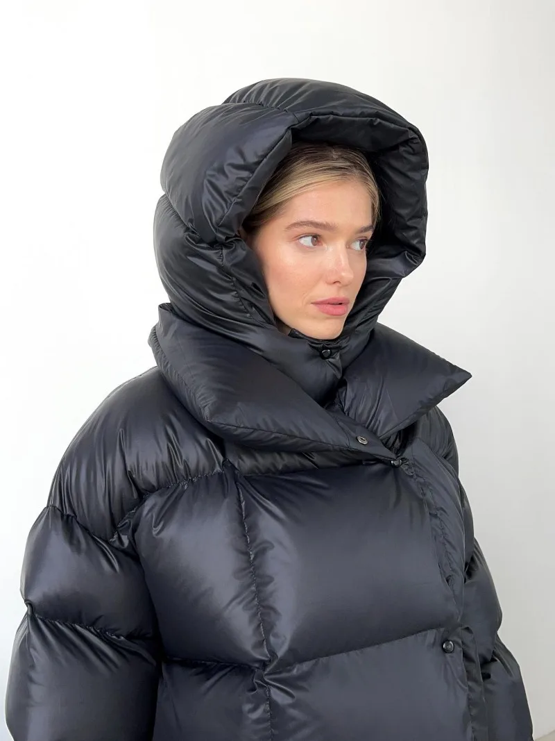 Thick Parkas Long Sleeve Top Women Autumn Winter Warm Coat Women's Street Fashion Hoodies Woman Cotton-padded Jacket 2025