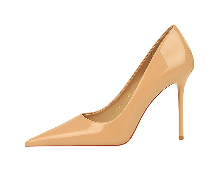 Shoes Patent Leather Women Pumps Sexy High Heels Pointed Lady Party Shoes Stilettos Women Heels Fashion Wedding Shoes