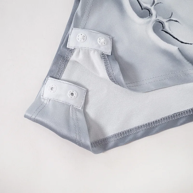 Printed Skinny Sexy Bodysuit Lingerie Gray One-pieces Bustier Long Sleeve Corset Top Streetwear Fashion Trends Women Clothing
