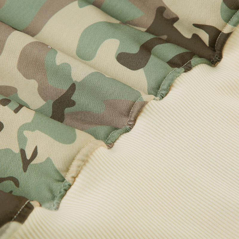 Casual Contrast Color Cinched Hoodie Long Sleeve Sweatshirt Sweatpants Two Piece Camouflage Cardigan Coat Trousers Sets