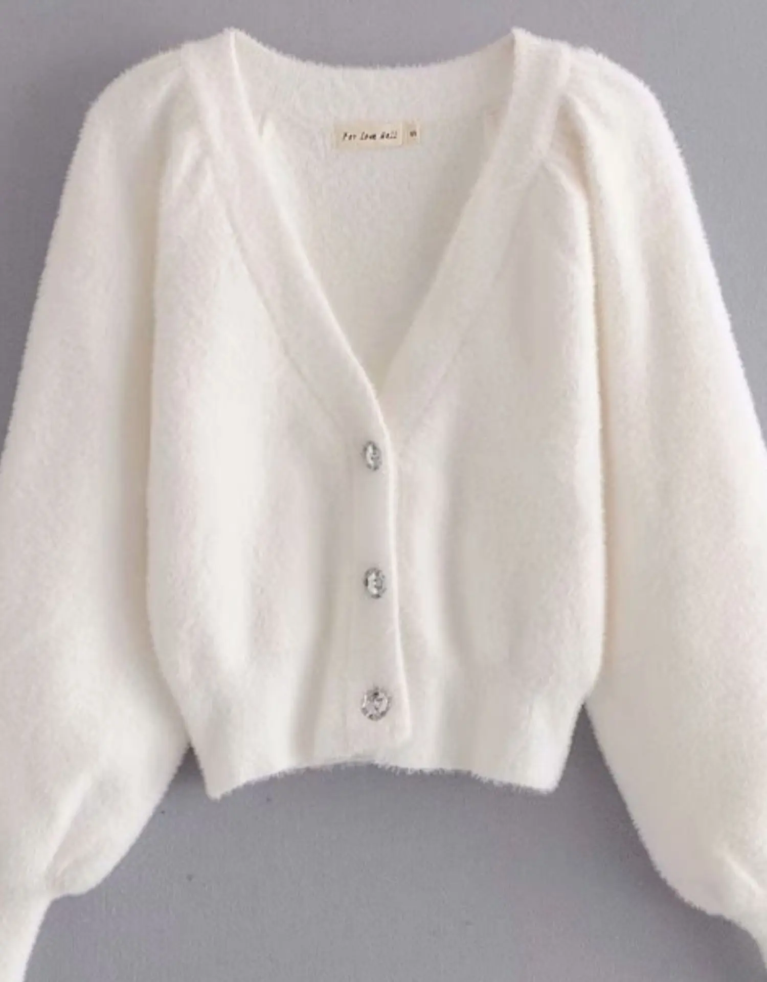 Women's 3-piece Set Korea Style White Cardigan Furry Single-breasted Button Tank Top Knitted Sweater Jumper Shorts Pants Set