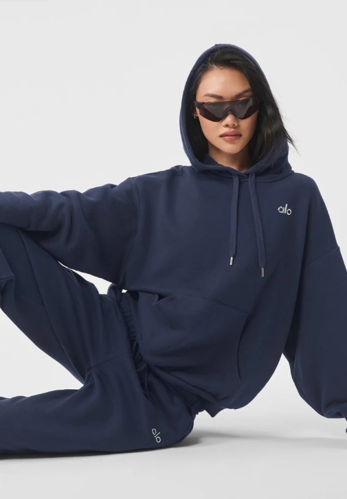 Autumn Winter Sports Hoodie 3D Emboridery Label Loose Women Warm Hoodie Sets