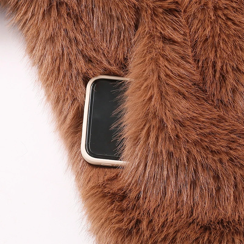 Chic Ins Blogger Brand Fashion Fake Fox Fur Jacket Coat Women Winter Luxury Design Big Collar Fur Coats Cool Girls Overcoat