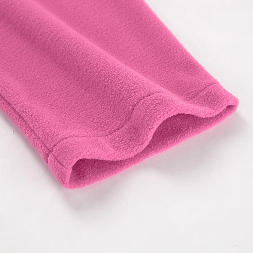 Autumn Winter Pink Collared Fleece Sweatshirt Women Lamb Wool Tops
