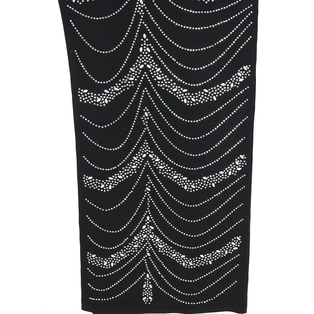 Women Wear Rhinestone Slim Fit Sexy Sheath Split Dress Women