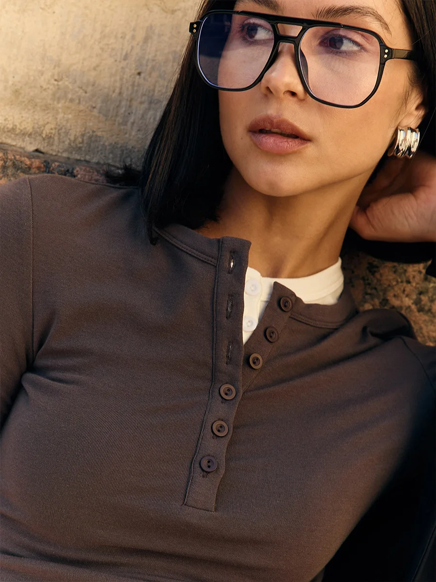 Spring Casual Patchwork T-shirt Pullover For Women Long Sleeve High Waist Inner Slim Y2k Top Clothes Female Solid Tee Top