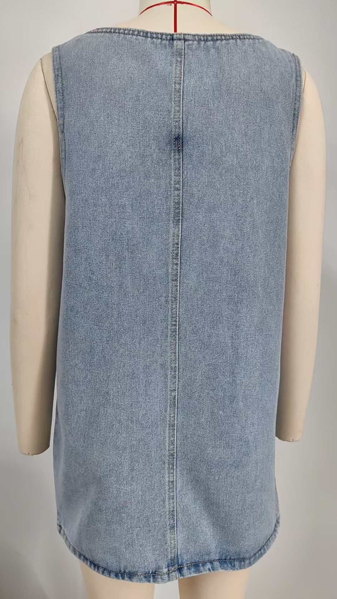 Women Spring Summer Washed Denim Suspender Dress Suspender Midi Dress Sexy Dress