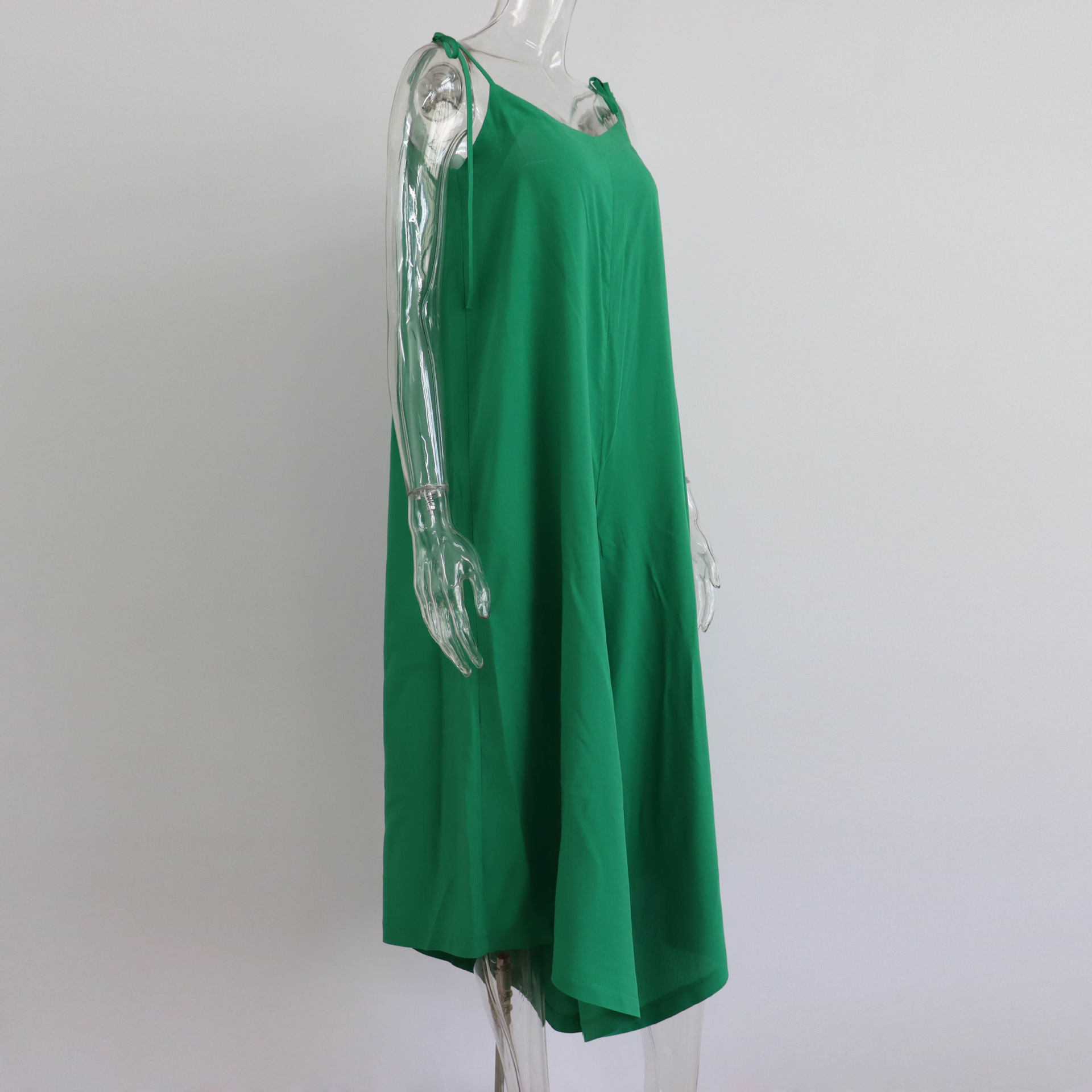 Summer Solid Color Overalls Casual Loose Fitting Wide Leg Trousers Sexy Sling Backless Sleeveless Jumpsuit