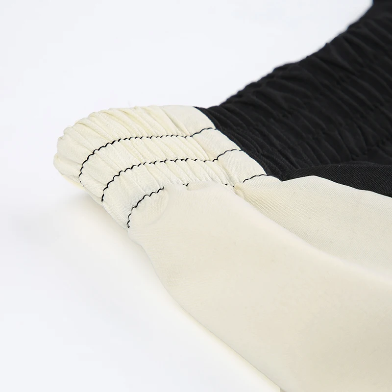 Contrast Patchwork Track Pants Women Elastic High Waist Casual Loose Hippie Baggy Trousers Woven Jogging Sweatpants
