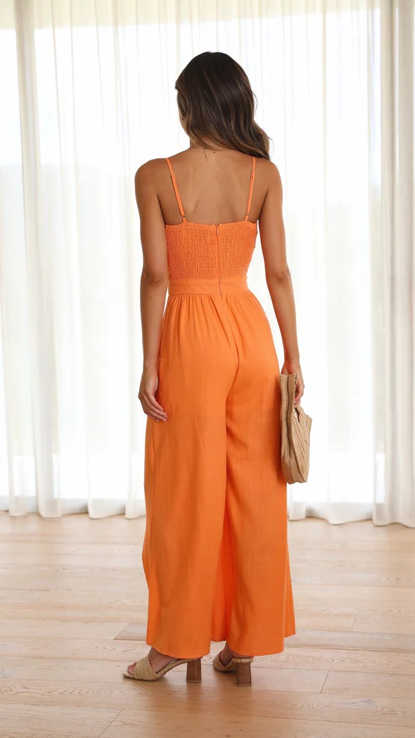 Women Casual Tied Spaghetti Strap Trendy Jumpsuit