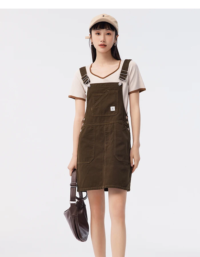 Denim Suspender Dress Women Summer New High-Rise Retro Playful Short Dress