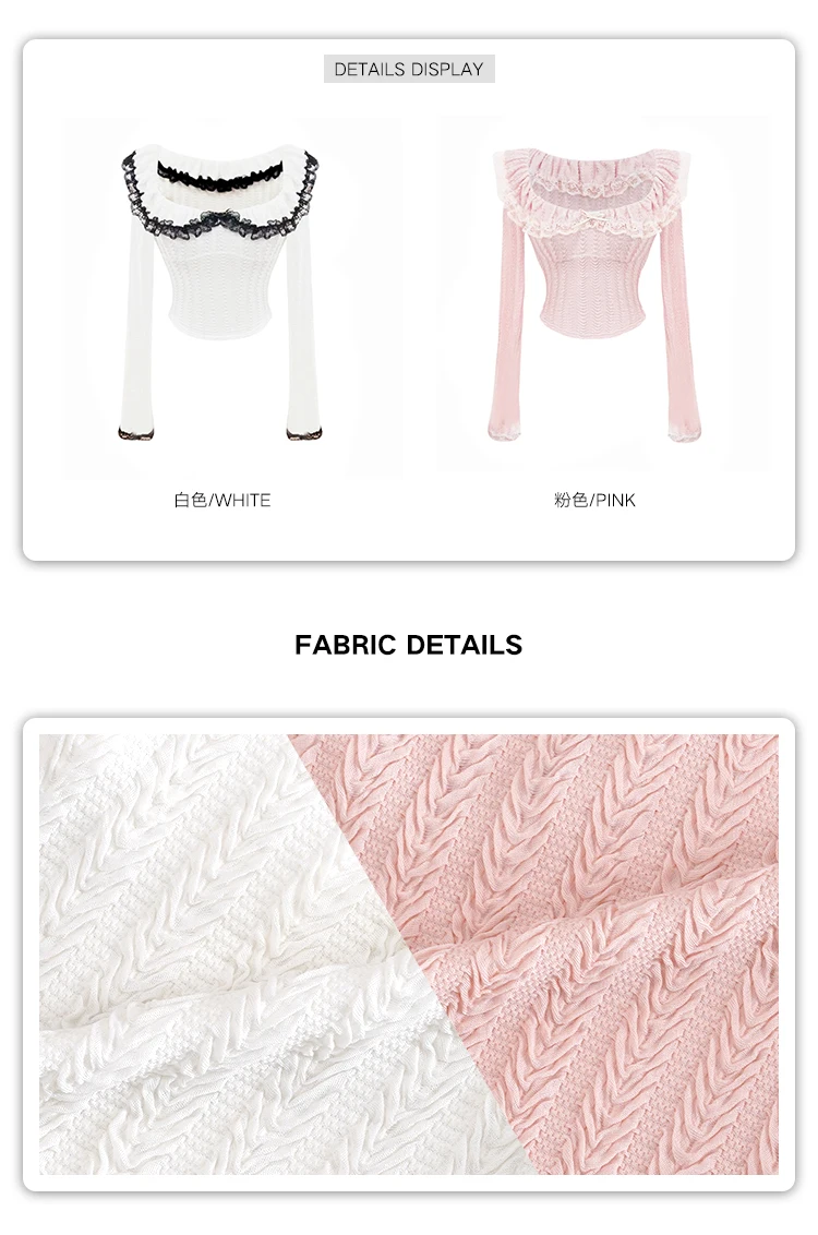 Y2K Two-piece Skirt Set Lace Square Collar Long Sleeve Top High Waist Halter Mini Skirt Korean Fashion Kawaii Sexy Outfits New