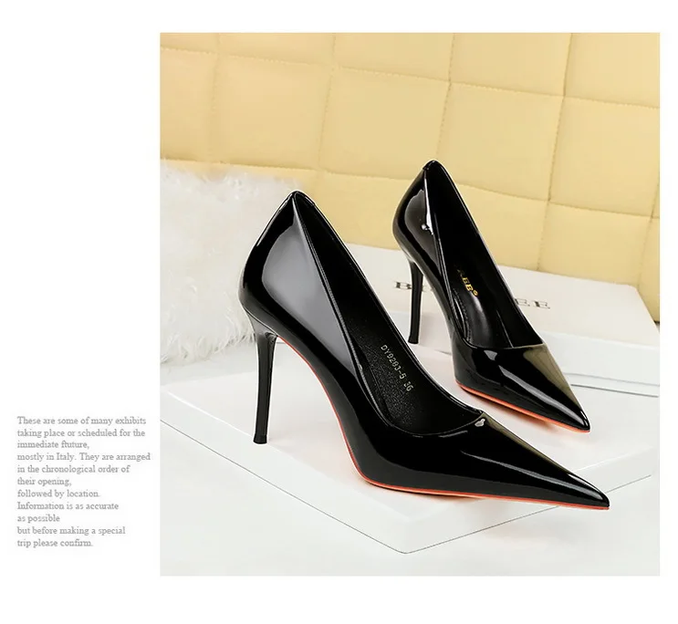 Shoes Patent Leather Women Pumps Sexy High Heels Pointed Lady Party Shoes Stilettos Women Heels Fashion Wedding Shoes