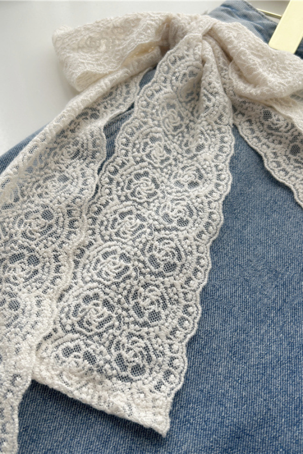 Elegant French Lace Triangle Scarf Tie Belt