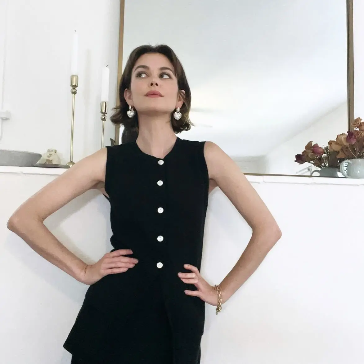 Elegant Knitted Slim Skirt Suit Women's Suit 2 Fashion Solid Color High Waist Slit Vest Casual Sleeveless Long Skirt Suit