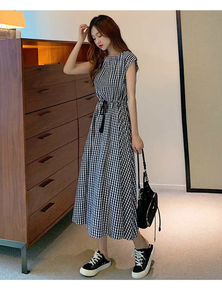 Retro Dress Women Summer Gentle Elegant Can Waist Trimming Loose plus Size Cotton Linen Large Swing Dress