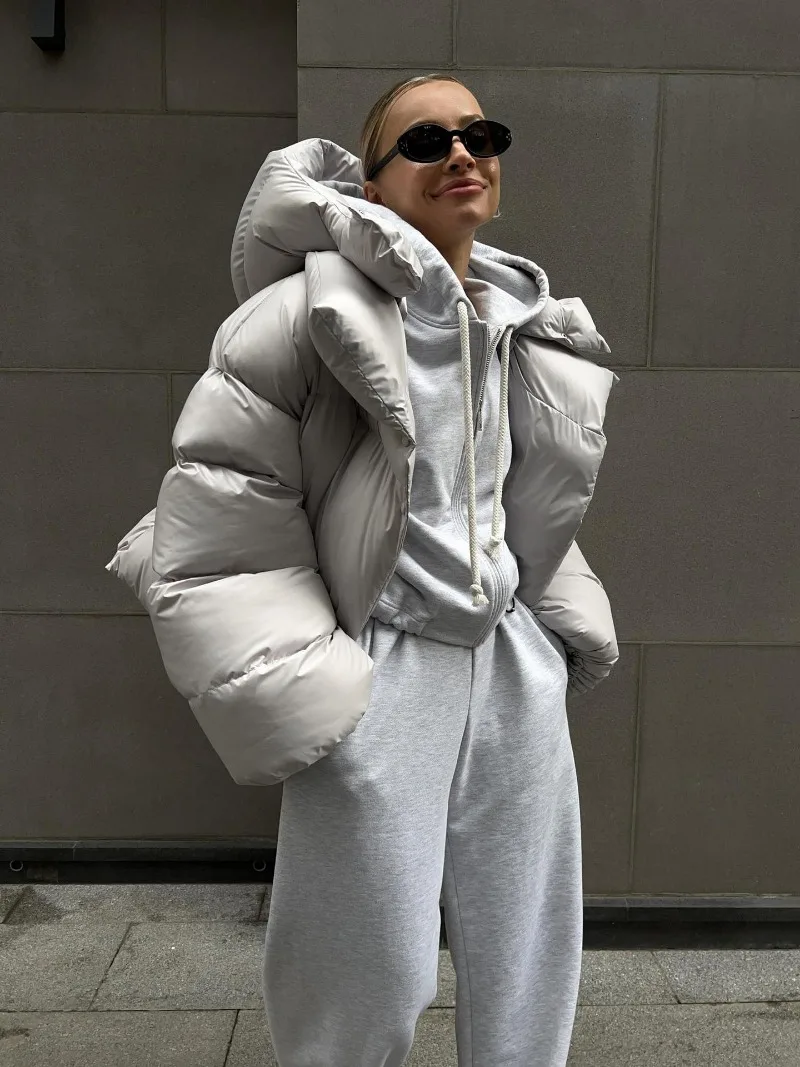 Thick Parkas Long Sleeve Top Women Autumn Winter Warm Coat Women's Street Fashion Hoodies Woman Cotton-padded Jacket 2025