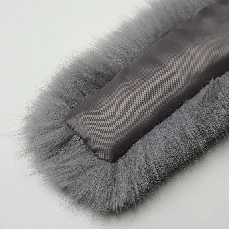 New Faux Fox Fur Collar Winter Women Fake Fur Scarf Shawls for Coat Warmer Decor Furry Hood Trims Parkas Jacket Fur Scarves