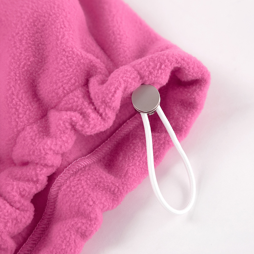 Autumn Winter Pink Collared Fleece Sweatshirt Women Lamb Wool Tops