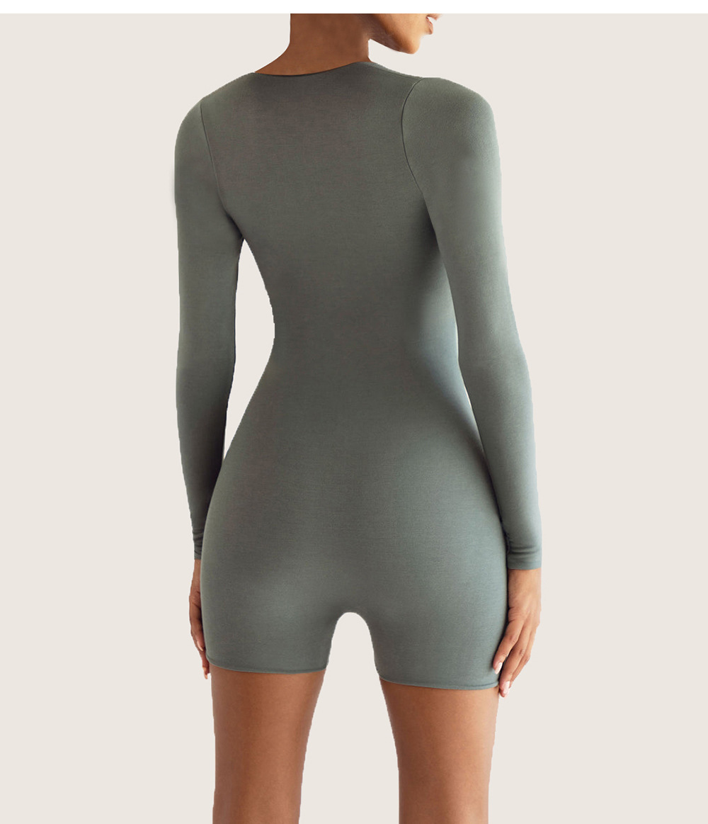 Sexy Slim Yoga Long Sleeve One Piece Ballet Dance One Piece Tight Sports Romper