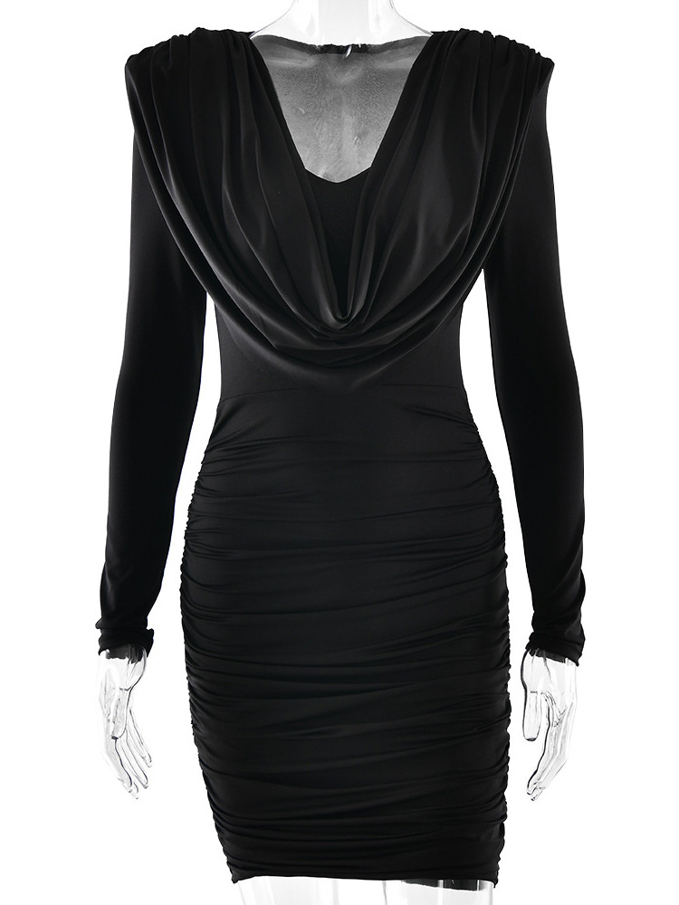 Modern Ruched Mini Dress With Deep V Neck For Women 2026