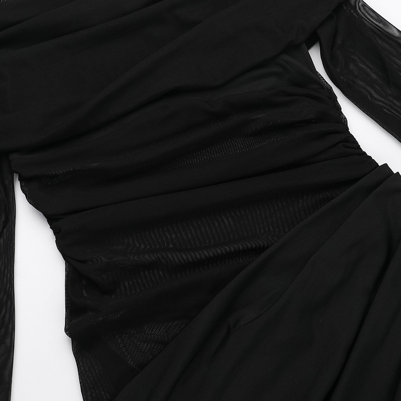 Summer Maxi Dress Sexy Off The Shoulder Mesh Hollow Out Cutout Dress Women