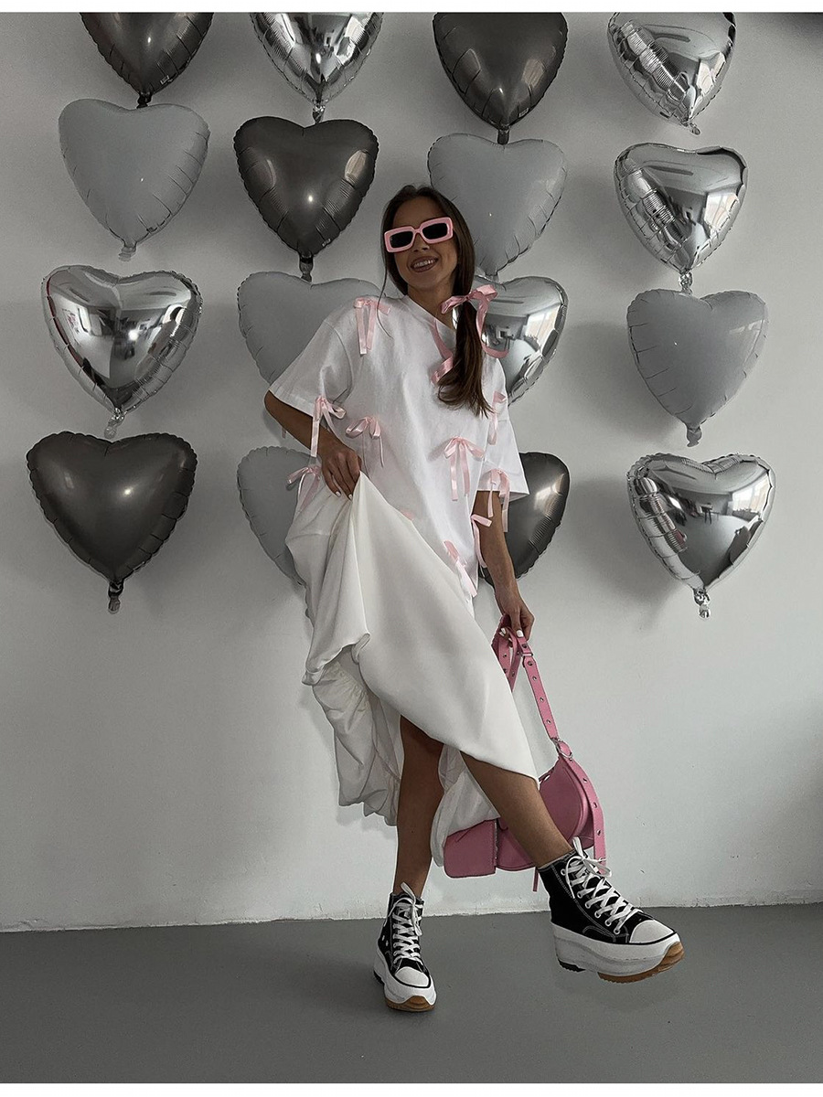 Summer Long Tassel Short Sleeved T shirt Women Casual Loose Cotton Top