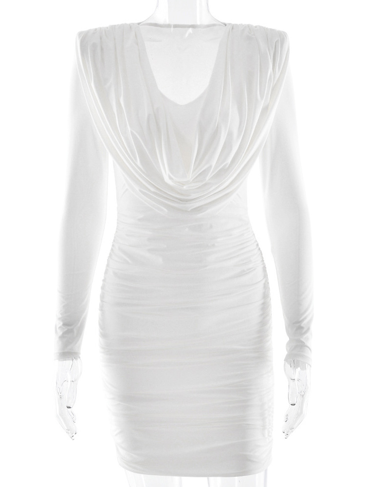 Modern Ruched Mini Dress With Deep V Neck For Women 2026