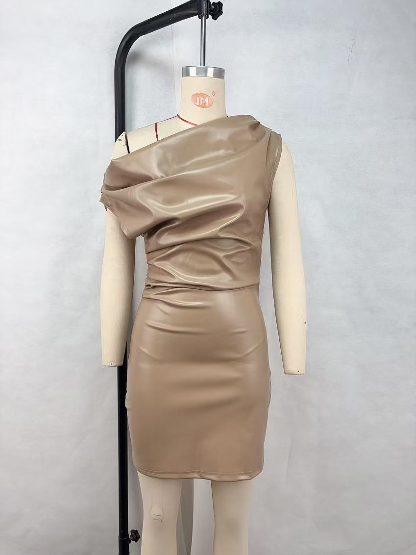 Crossbody Sheath Dress Women Clothing Sexy Nightclub Dress