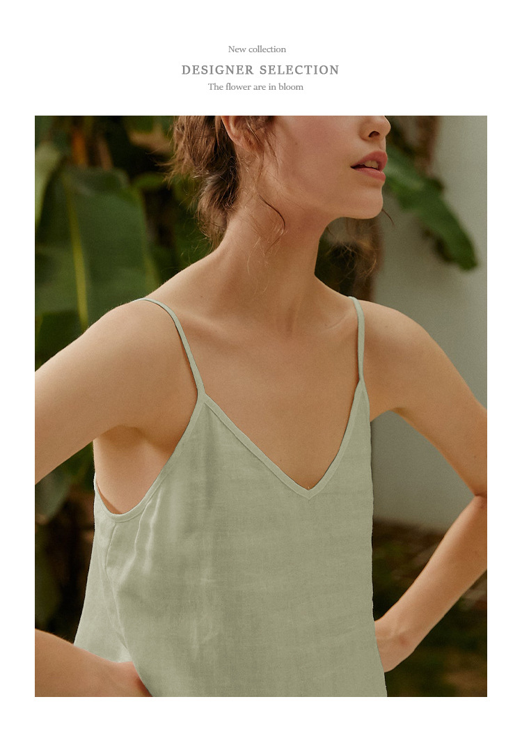 Pure Linen Slip Dress Simple Inner Wear Dress Niche Vacation Cotton Linen Home Nightdress Vest Dress