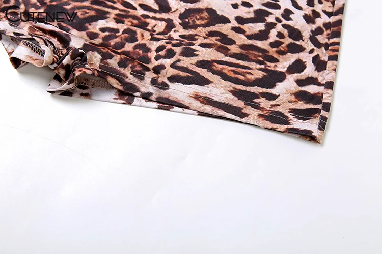 Popular Leopard Print Women Playsuit Autumn New Fashion Full Sleeve O-neck Skinny Stretch Rompers Mujer Street Clubwear
