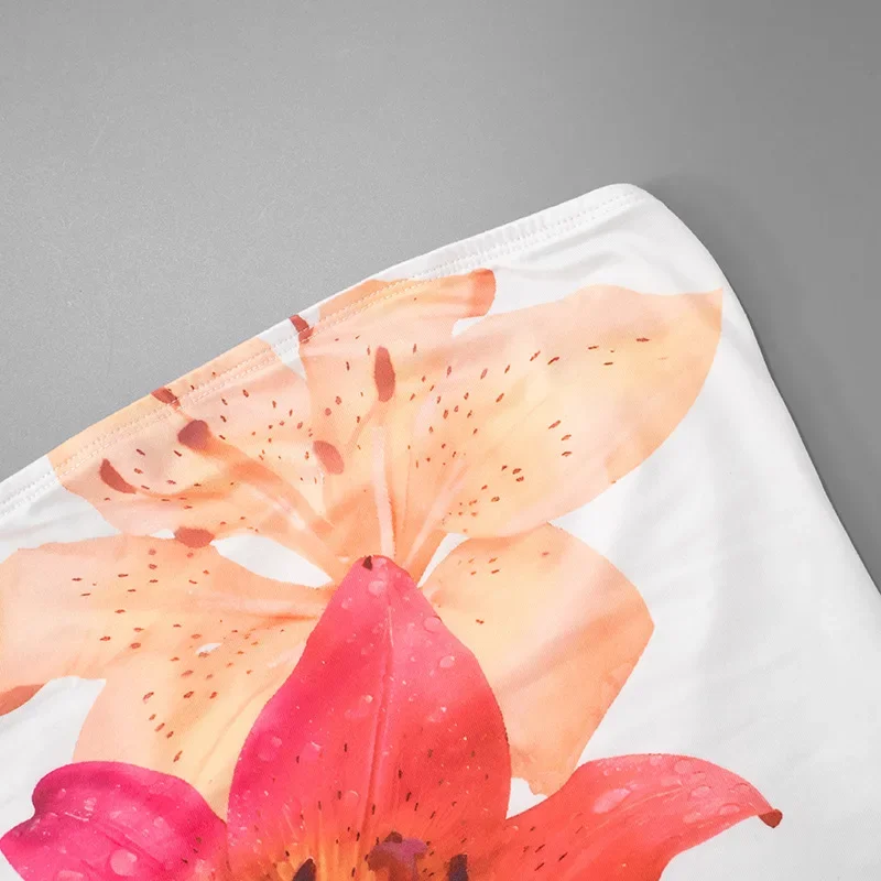 Sexy Floral Print Bustier Short Strapless Top One-Piece Sleeveless Slim-Fit Fashion Tops For Women Casual Neckless Y2k Bra Top