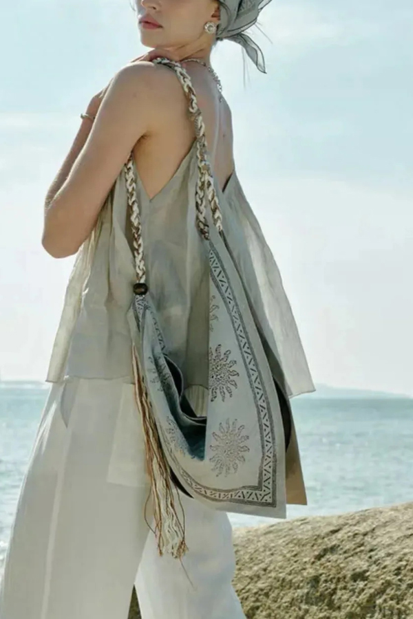 Bohemian Style Tassel Pendant Vacation Crossbody Bag
