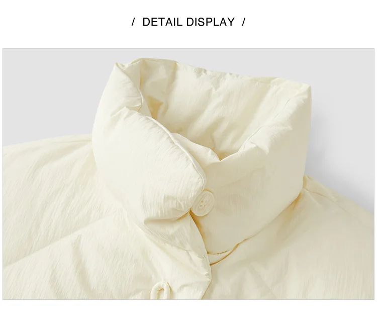 Down Jacket Women Chinese Style Disk Button Gentle Series Sweet New Winter Stand Collar Loose Texture Thick Coat