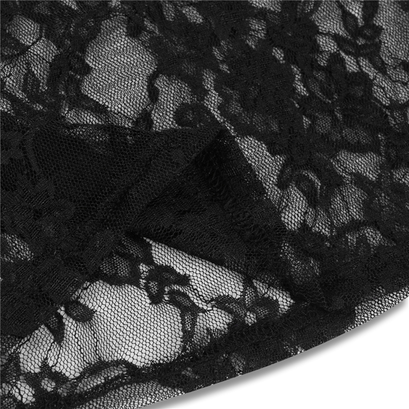 Cyber y2k Tops Women Aesthetic See Through Floral Lace Flared Long Sleeve T Shirt 2000s Goth Grunge Clothing Streetwear
