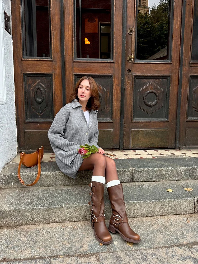 Women's Knitted Suit Lapel Flare Sleeve Cardigan Skirt Autumn Winter New Fashion Solid Slim Female Sweater Two Piece Sets