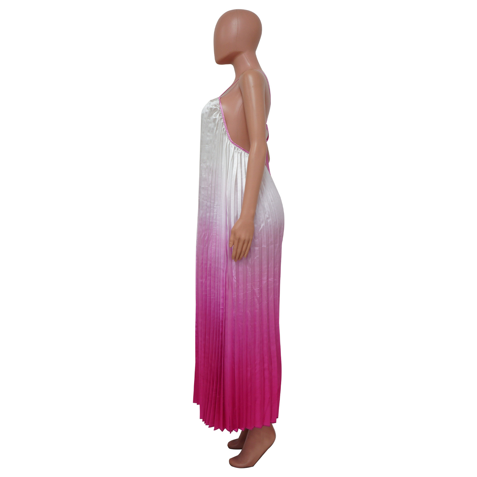 Women Clothing Sexy Deep V Plunge Sling Backless Wide Leg Pants Gradient Jumpsuit