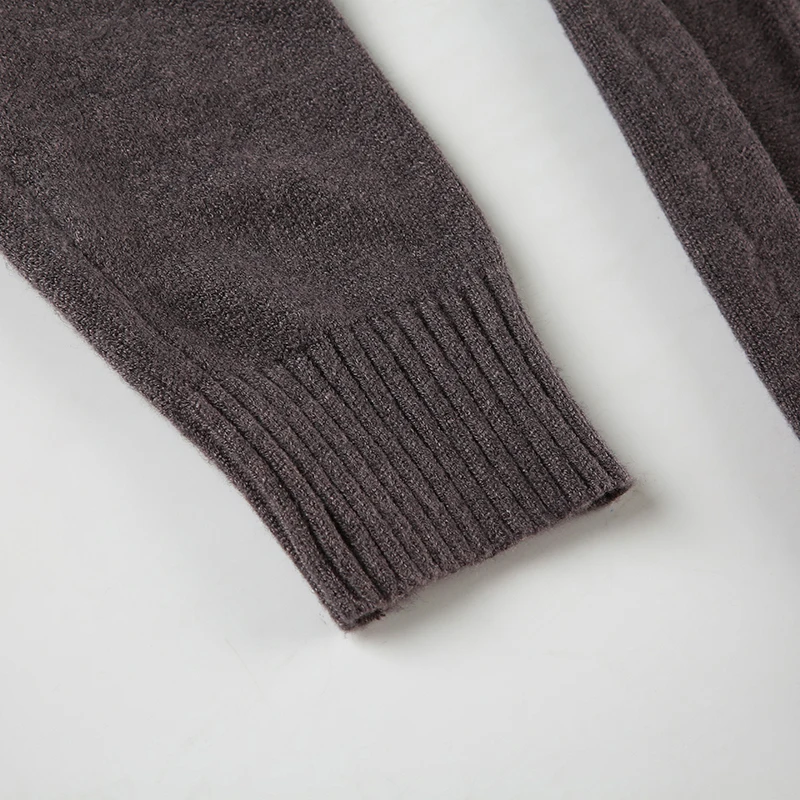 Women Fur Hooded Cardigan Fall Vintage Brown Knitted Zipper Coat Winter Street Outfits Korean Fashion Jacket 2000s