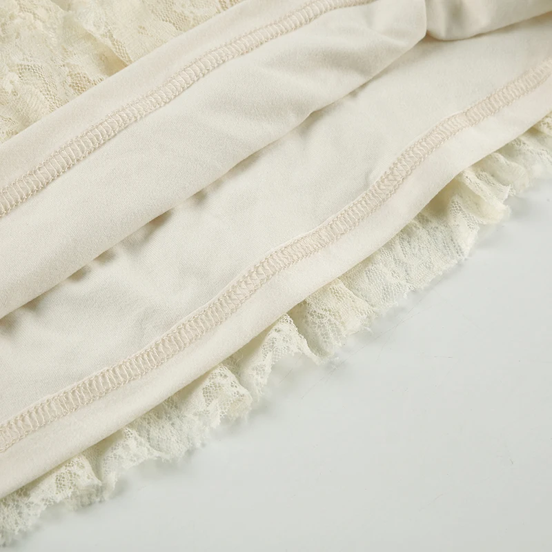 Sweet Cute Balletcore Women Mini Skirts Solid Lace Bow Ruched Cake Skirt Spring Summer Trendy Clothes