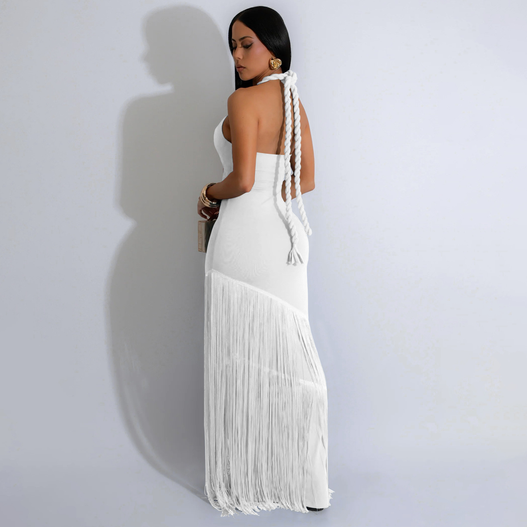 Sources Women Clothing Summer Popular Dress Tassel Stitching Tube Top Bandage One Piece Dress