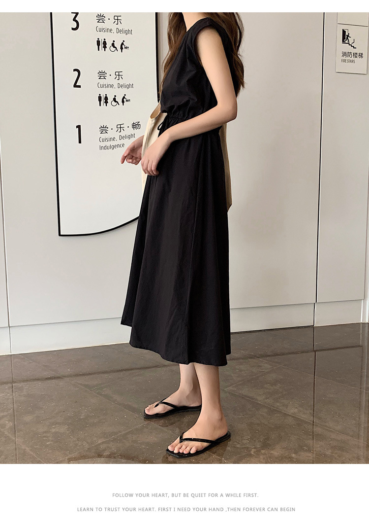 Retro Dress Women Summer Gentle Elegant Can Waist Trimming Loose plus Size Cotton Linen Large Swing Dress