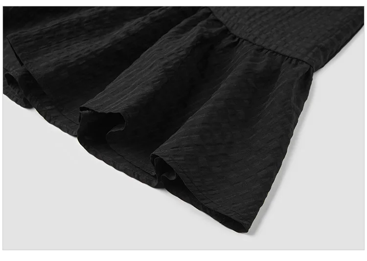 Color Block Little Black Dress Women Elegant And Commute Summer New Gentle Texture Playful Mermaid Hem Short Skirt